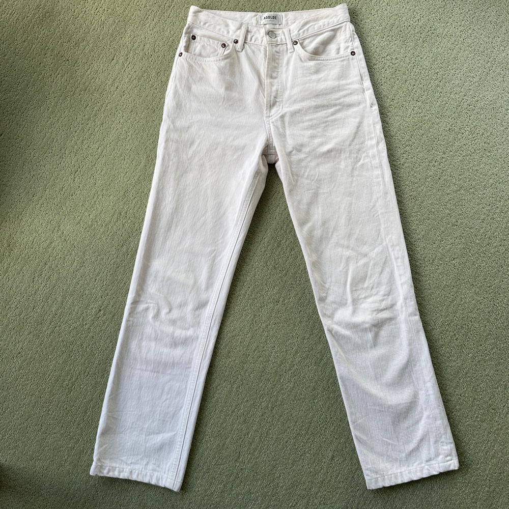 Agolde Cream Denim Jeans